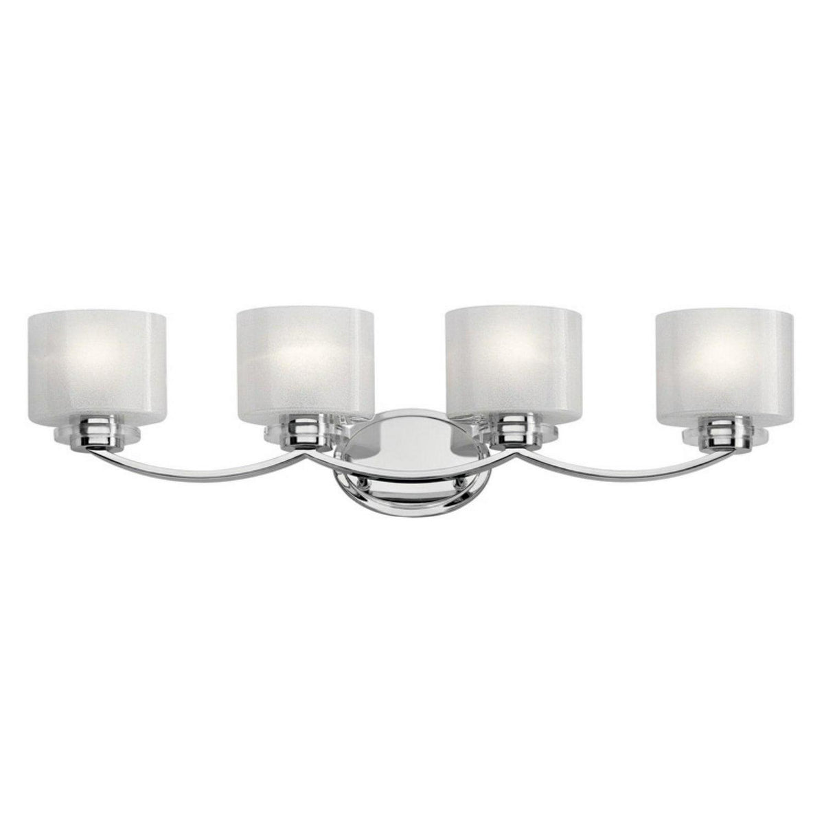 Applique de salle de bains à 4 lumières adaptée aux endroits humides, d’inspiration contemporaine douce, largeur de 32,75 pouces, Kichler Lighting 45864Ch