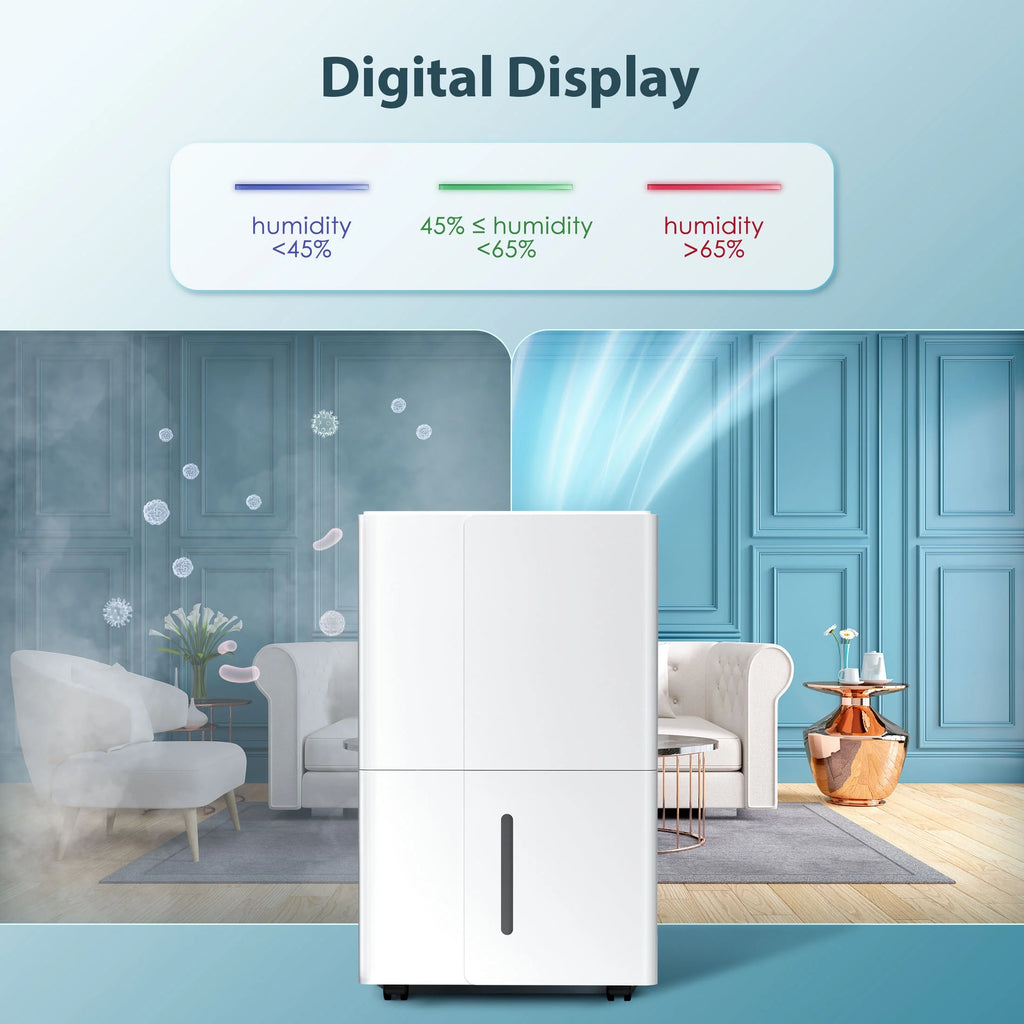 Déshumidificateur KISSAIR de 15 pintes, couverture maximale de 3 000 pi², 3 modes de fonctionnement, minuterie de 24 h, sous-sol/salle de bain/lancerie