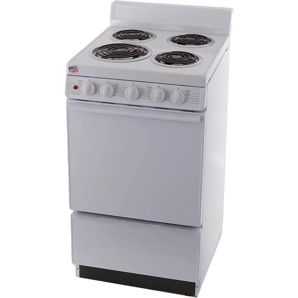 Cuisinière électrique blanche sur pieds Premier? 2,4 pi³ à serpentins