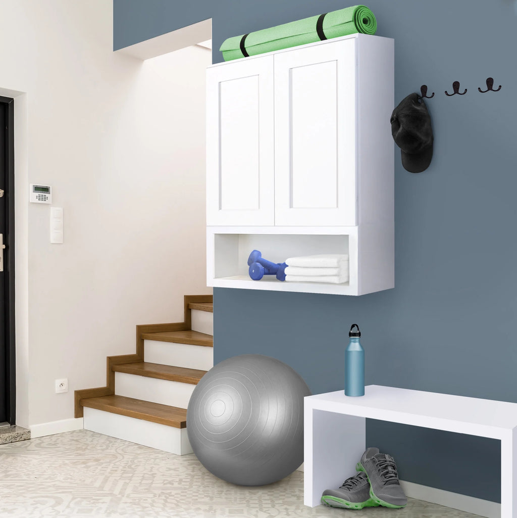 Design House Brookings Meuble bas de cuisine à assembler en bois Shaker, 2 portes et 2 tiroirs (48 x 34,5 x 24), blanc Sherwin Williams