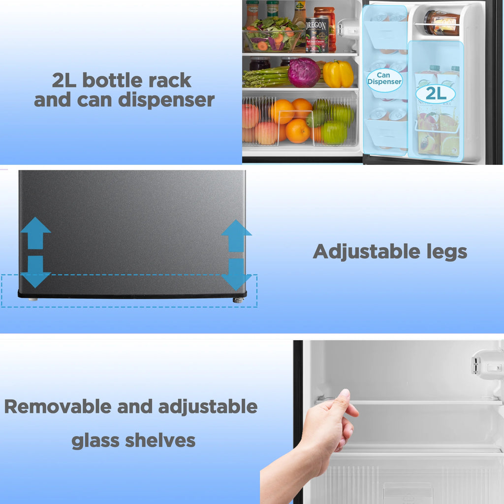 Mini-réfrigérateur Arctic King de 3,2 pi³, à deux portes avec congélateur, en acier inoxydable, certifié Energy Star