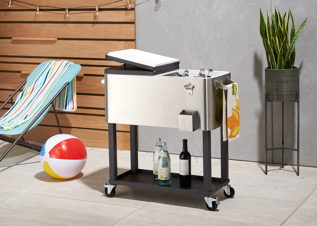 Glacière Trinity en acier inoxydable de 80 qt. avec étagère