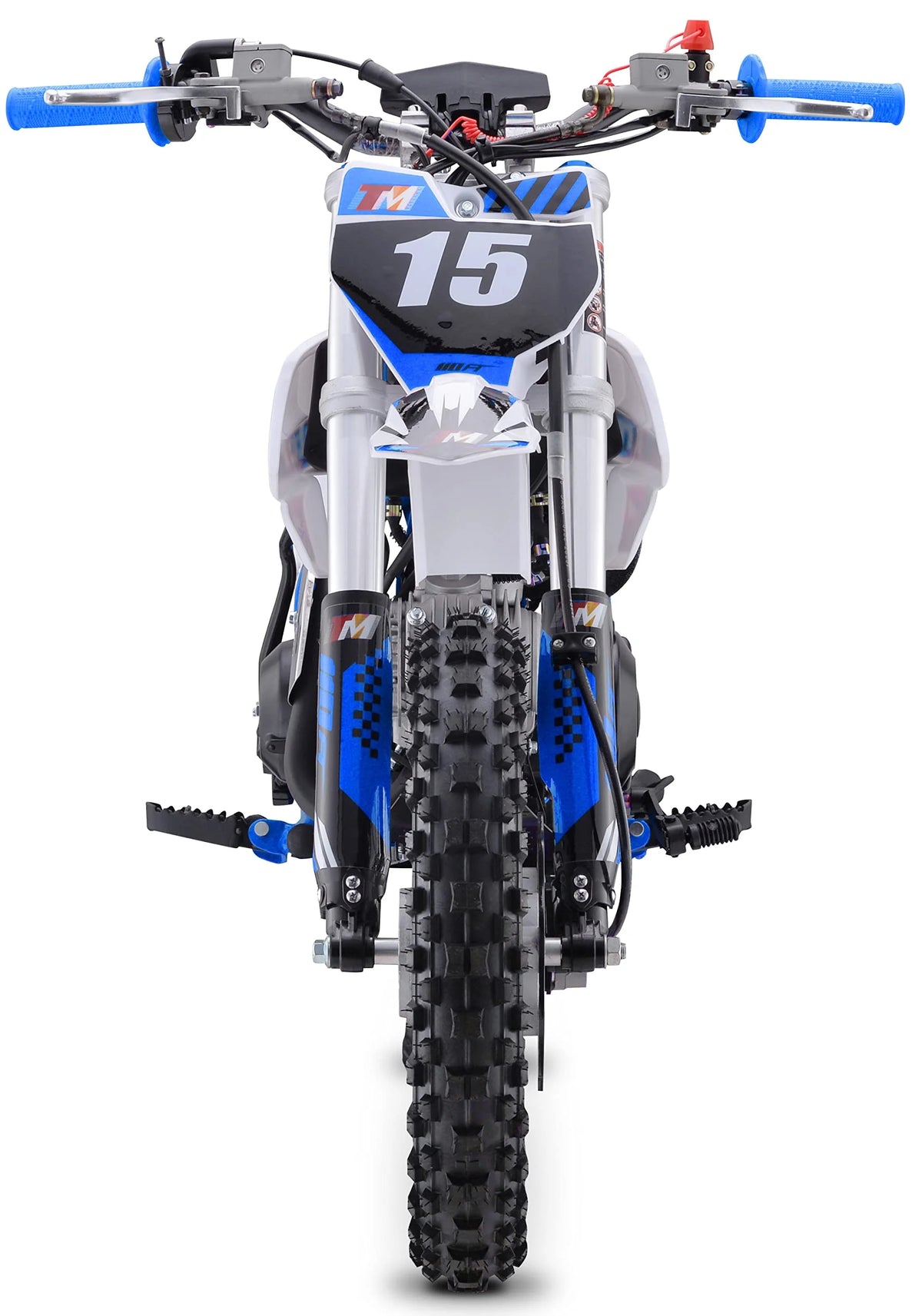 Moto tout-terrain Trailmaster TM15 110 cc semi-automatique à 4 vitesses, hauteur de selle de 24,21 pouces, freins à disque, cadre à double triangulation (rouge)