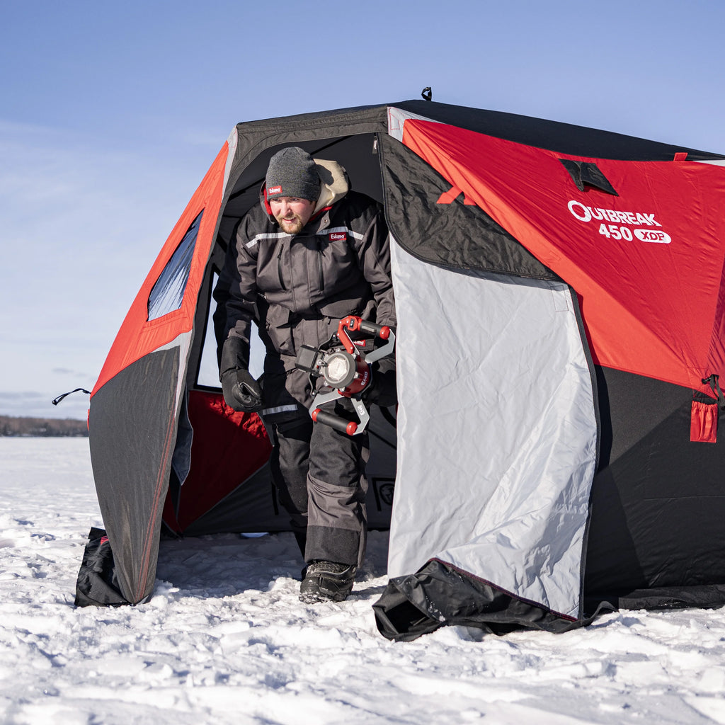Eskimo? Outbreak 450XDP, Abri de pêche sur glace portable à ouverture rapide, 4-5 personnes, Rouge/Noir, 50450
