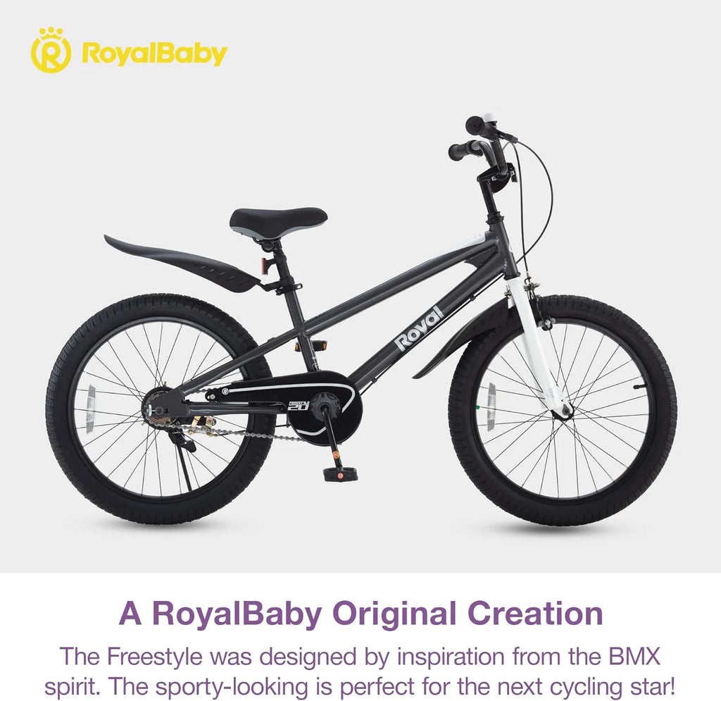 Vélo Royalbaby Freestyle 20 pour garçons et filles de 9 à 12 ans, Bleu