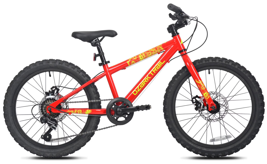 20 VTT Ozark Trail Vibe, 7 vitesses, pour cycliste de 1,20 m à 1,63 m, rouge, enfant/préado/ado, unisexe