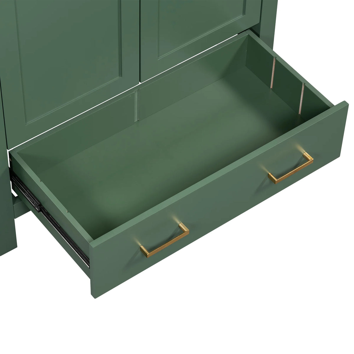 Meuble-lavabo de salle de bains Harper & Bright Designs 30 avec lavabo, armoire de salle de bains avec plateau en céramique, portes et tiroir de rangement multifonctionnels, vert