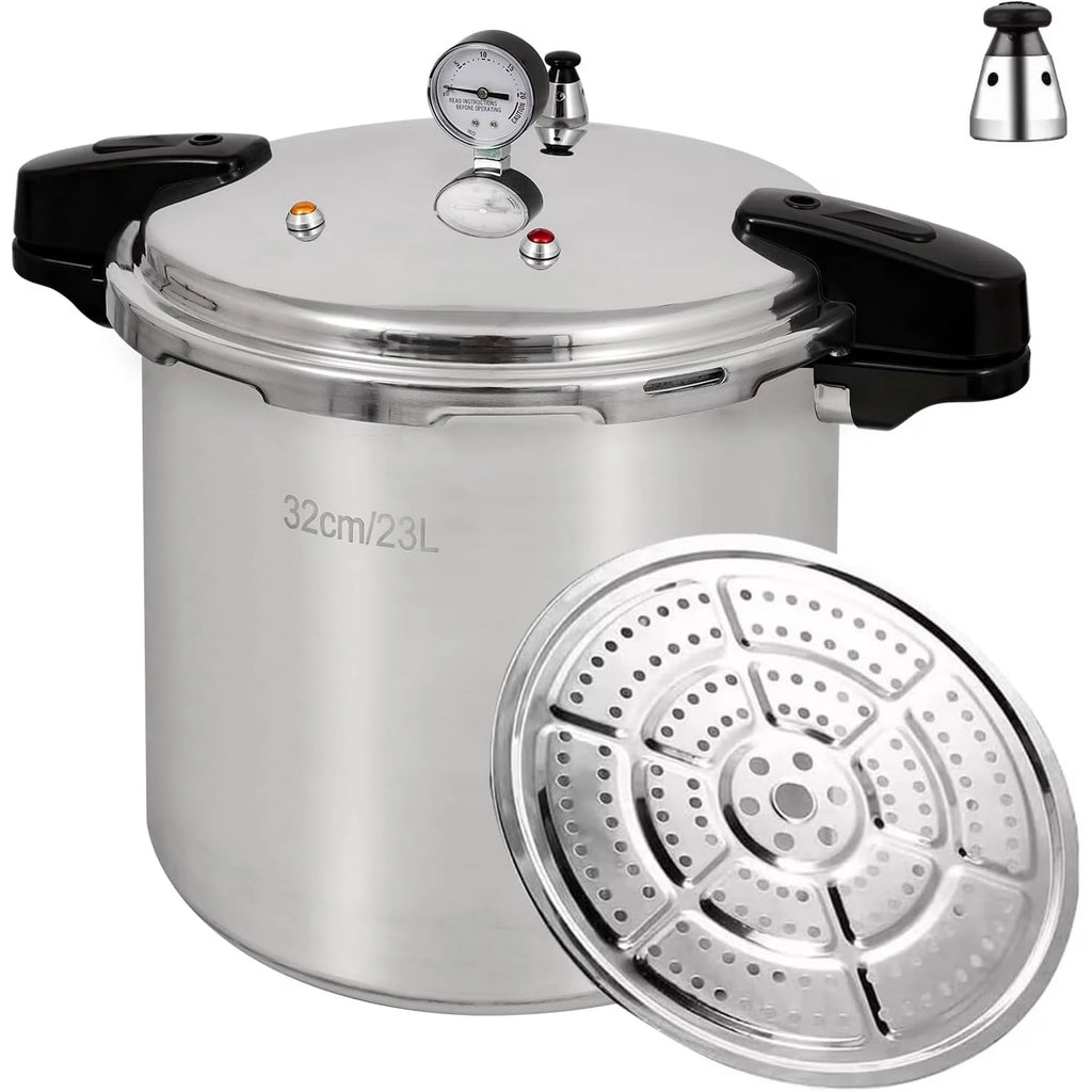Marmite électrique UNIFULL de 24 pintes/23 litres, autocuiseur avec manomètre, soupape de décompression à 15 PSI et joint d’étanchéité