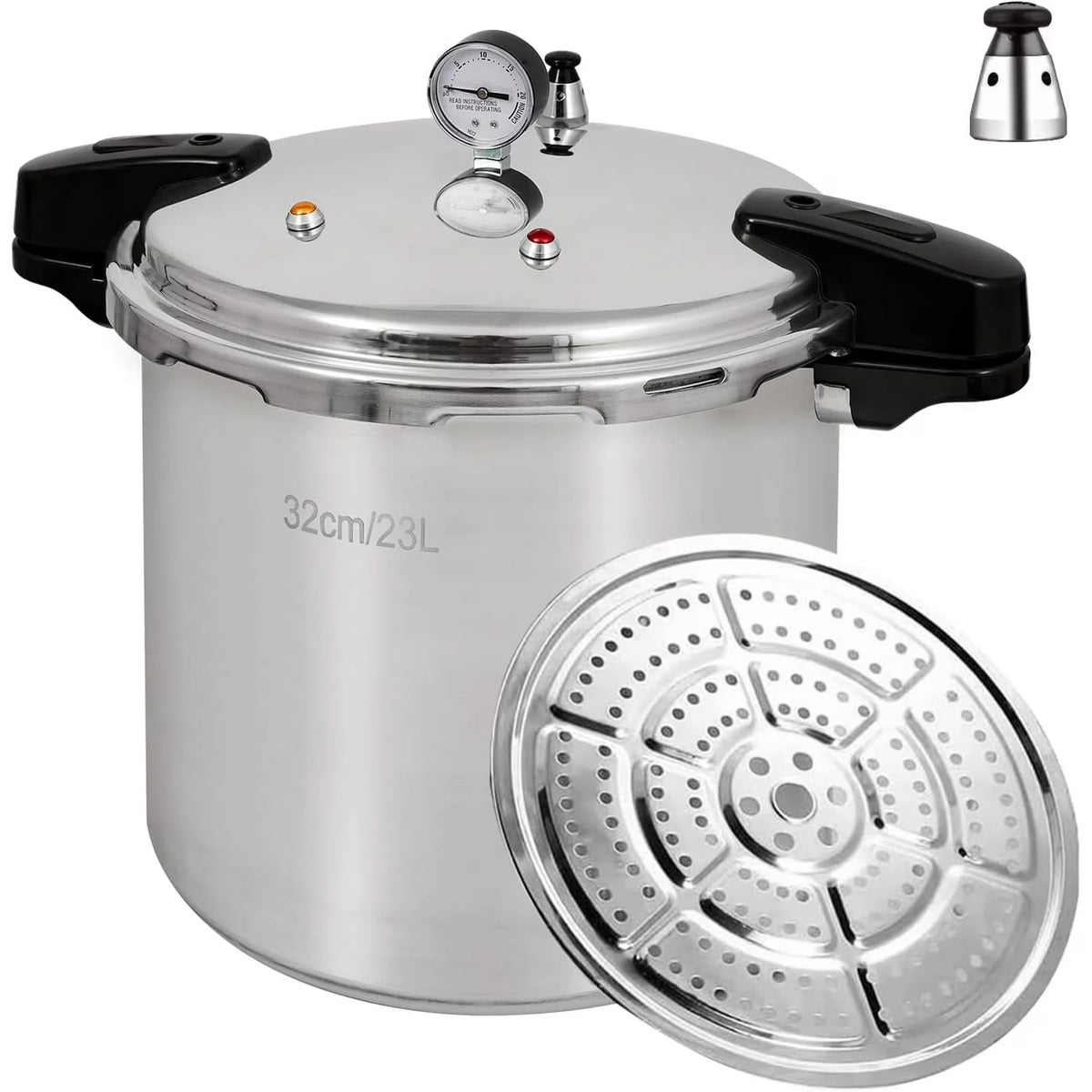 Marmite électrique UNIFULL de 24 pintes/23 litres, autocuiseur avec manomètre, soupape de décompression à 15 PSI et joint d’étanchéité