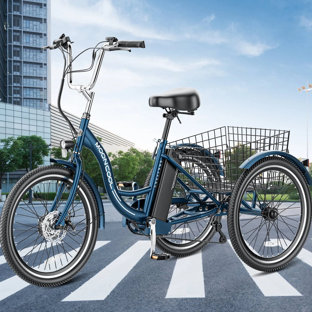 Tricycle électrique Lilypelle, vélo motorisé à 3 roues avec moteur de 350 W, batterie au lithium 36 V 10,4 Ah, certifié UL, triporteur électrique 24 pour adultes, vélo électrique à trois roues