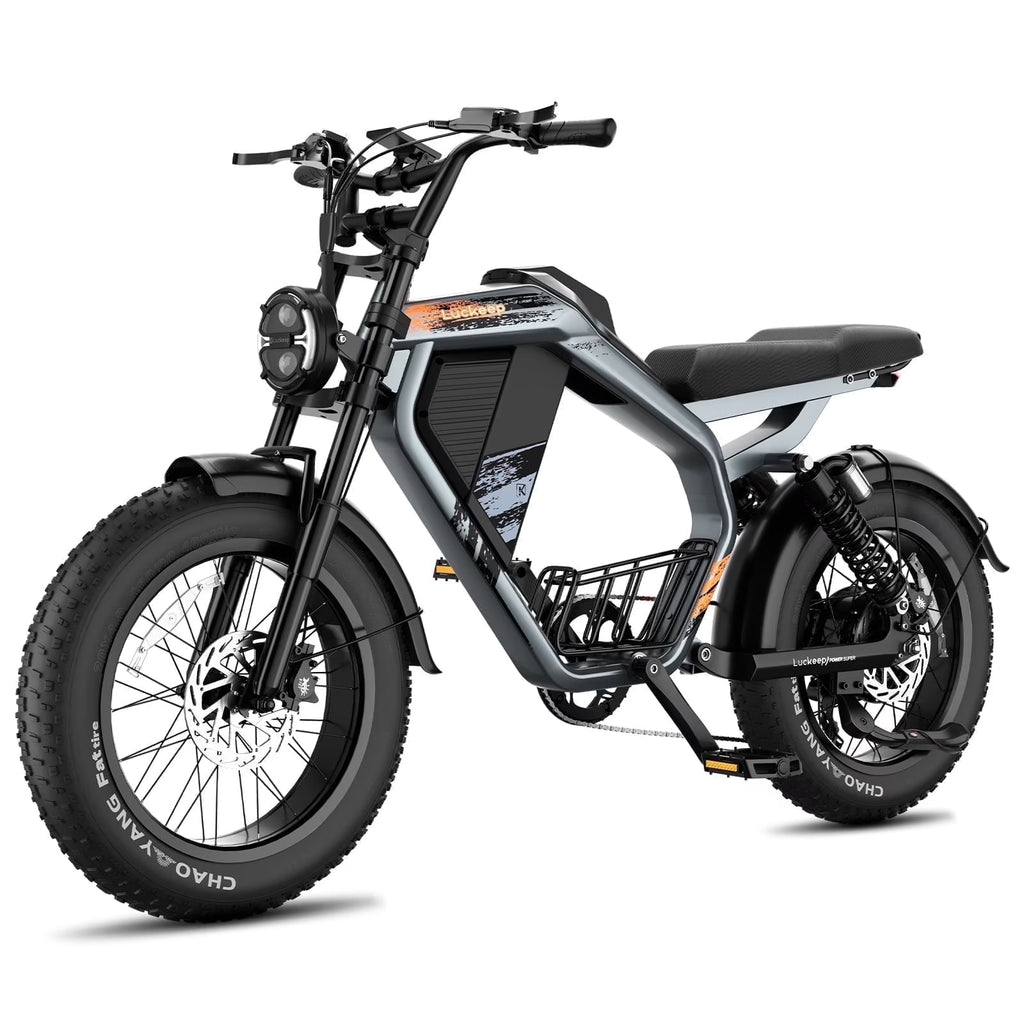 Luckeep M5 Electric Bike for Adults/Teen, 1500W Peak Motor, Max 32MPH,48V 15AH Battery, Max 60 Miles Electric Motorcycle for Mountains,20 Fat Tire Electric Dirt Bike,Sand,Road,Full Suspension