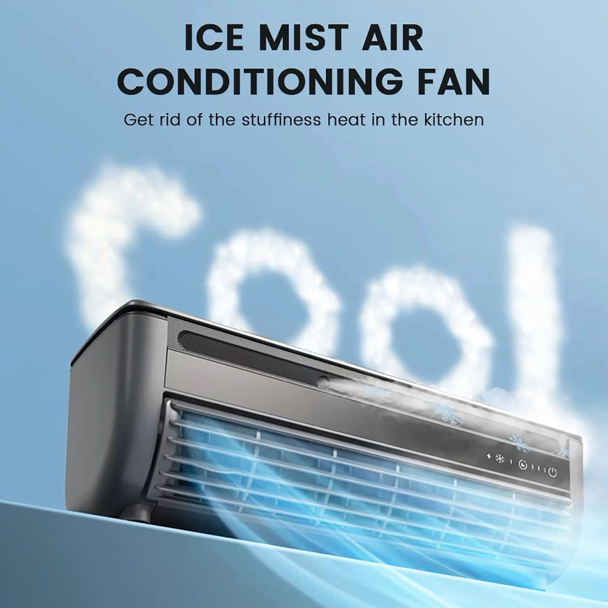 Ventilateur climatisant mural sans perçage 2025 - Climatiseur portable à recharge sans fil - Refroidissement instantané en 10 secondes pour cuisine, chambre et bureau - Système de refroidissement mural compact et peu encombrant