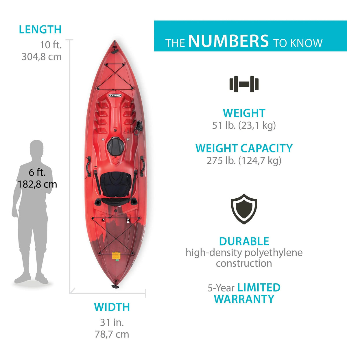 Kayak de pêche Lifetime Tamarack Angler 10 pi, Volcano Fusion (91340)