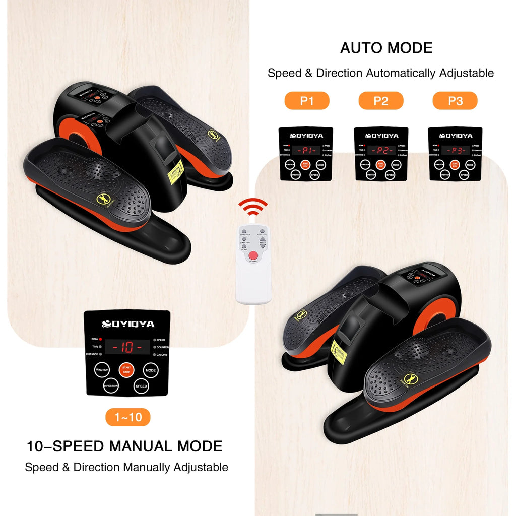 Vélo elliptique de bureau, appareil elliptique pour jambes avec 10 vitesses réglables utilisable assis pour seniors et adultes, appareil elliptique compact Pro entièrement assemblé pour l’exercice des jambes avec télécommande