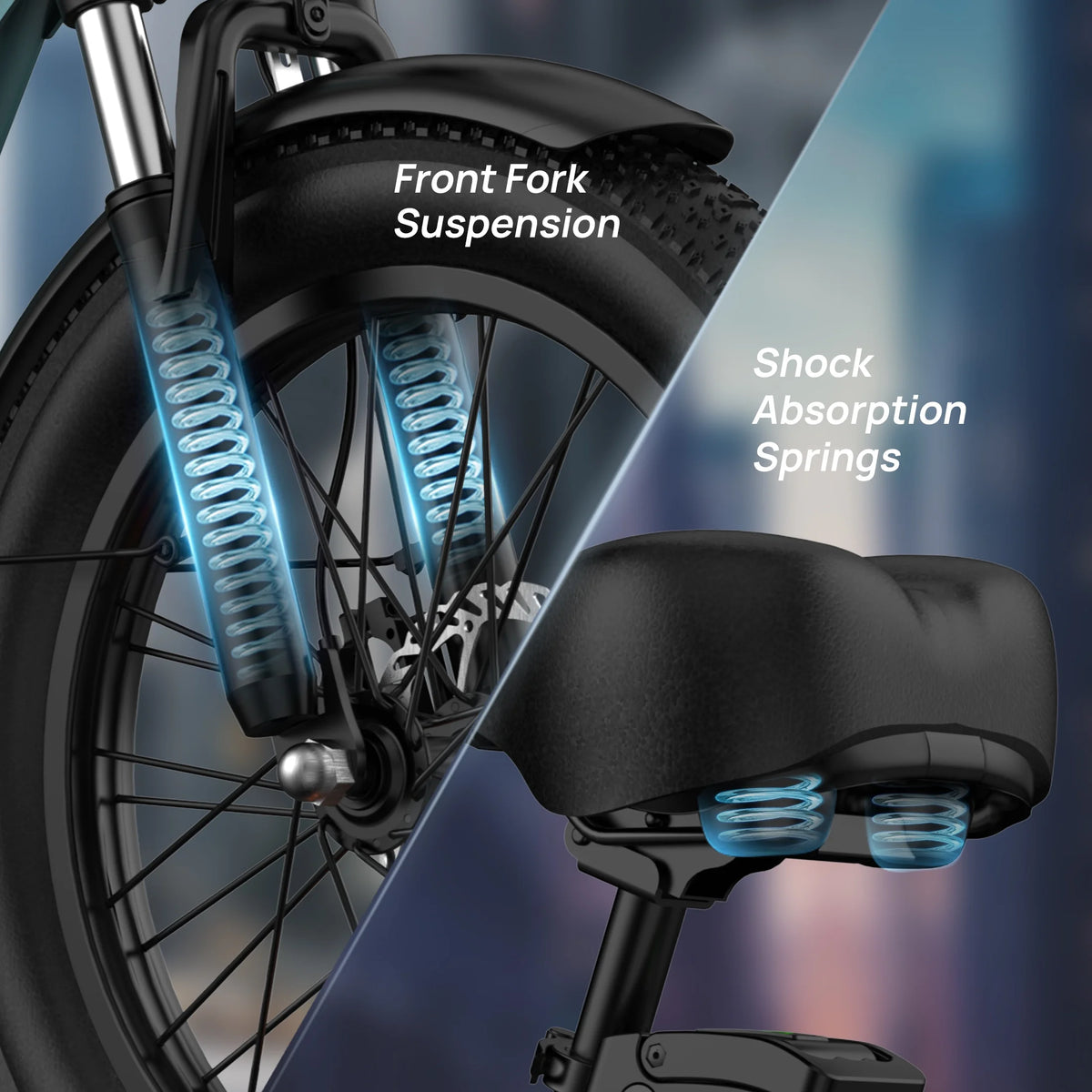 Vélo électrique URLIFE 20 pour adultes, moteur de 1 000 W en crête, batterie amovible 48 V 13 Ah, VTT électrique 7 vitesses, UL2849-Noir