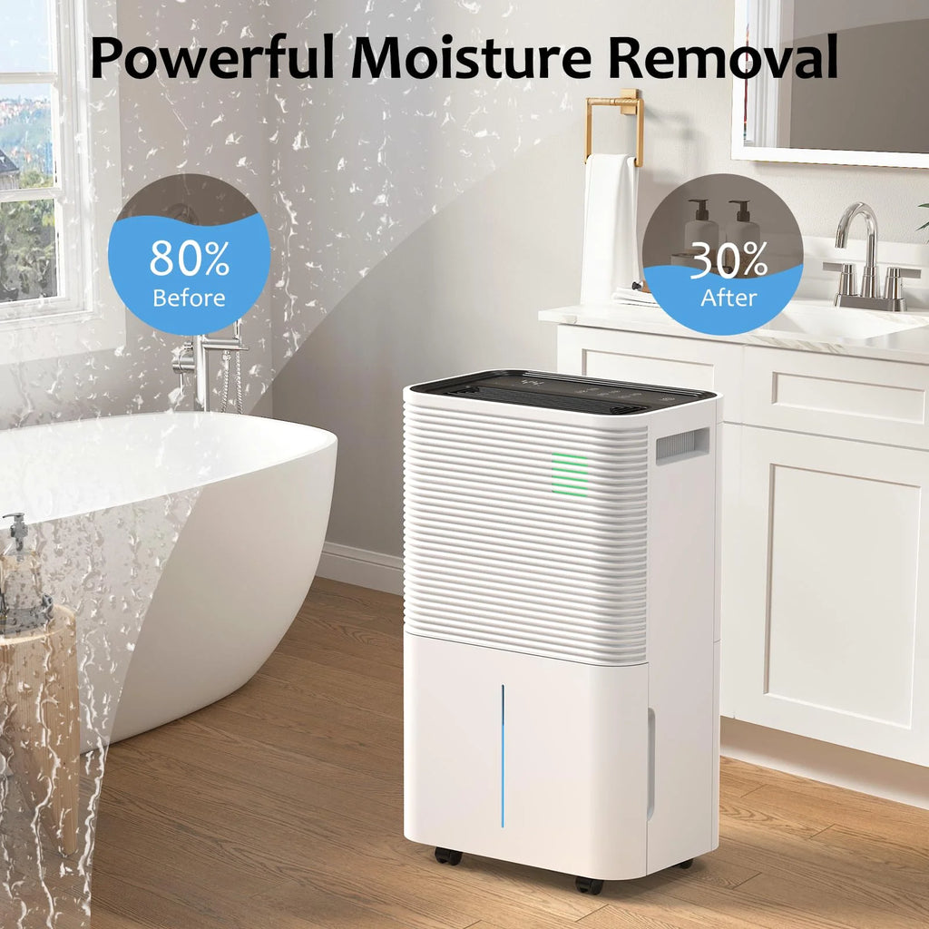 Déshumidificateur KISSAIR de 15 pintes, couverture maximale de 3 000 pi², 3 modes de fonctionnement, minuterie de 24 h, sous-sol/salle de bain/lancerie