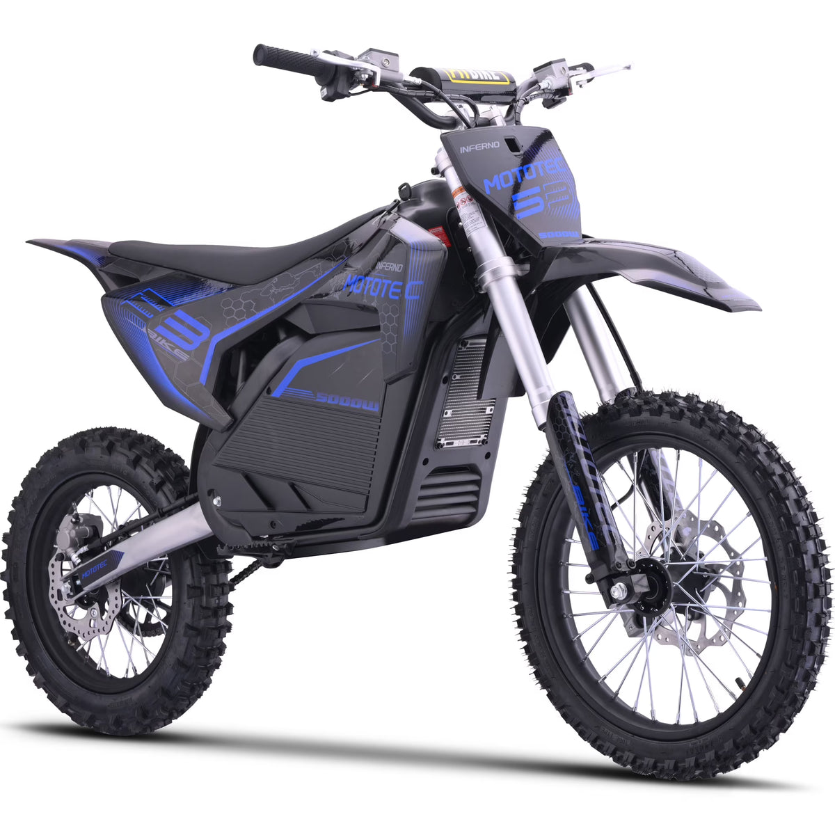 Moto tout-terrain électrique MotoTec 72v Pro 5000w Lithium Bleu