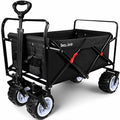 BEAU JARDIN Chariot Pliable de 300 Livres Capacité Chariot de Plage Pliable Robuste Chariot Utilitaire de Courses pour Jardin Sports Achats Extérieur Roues Tout-Terrain Portable Noir