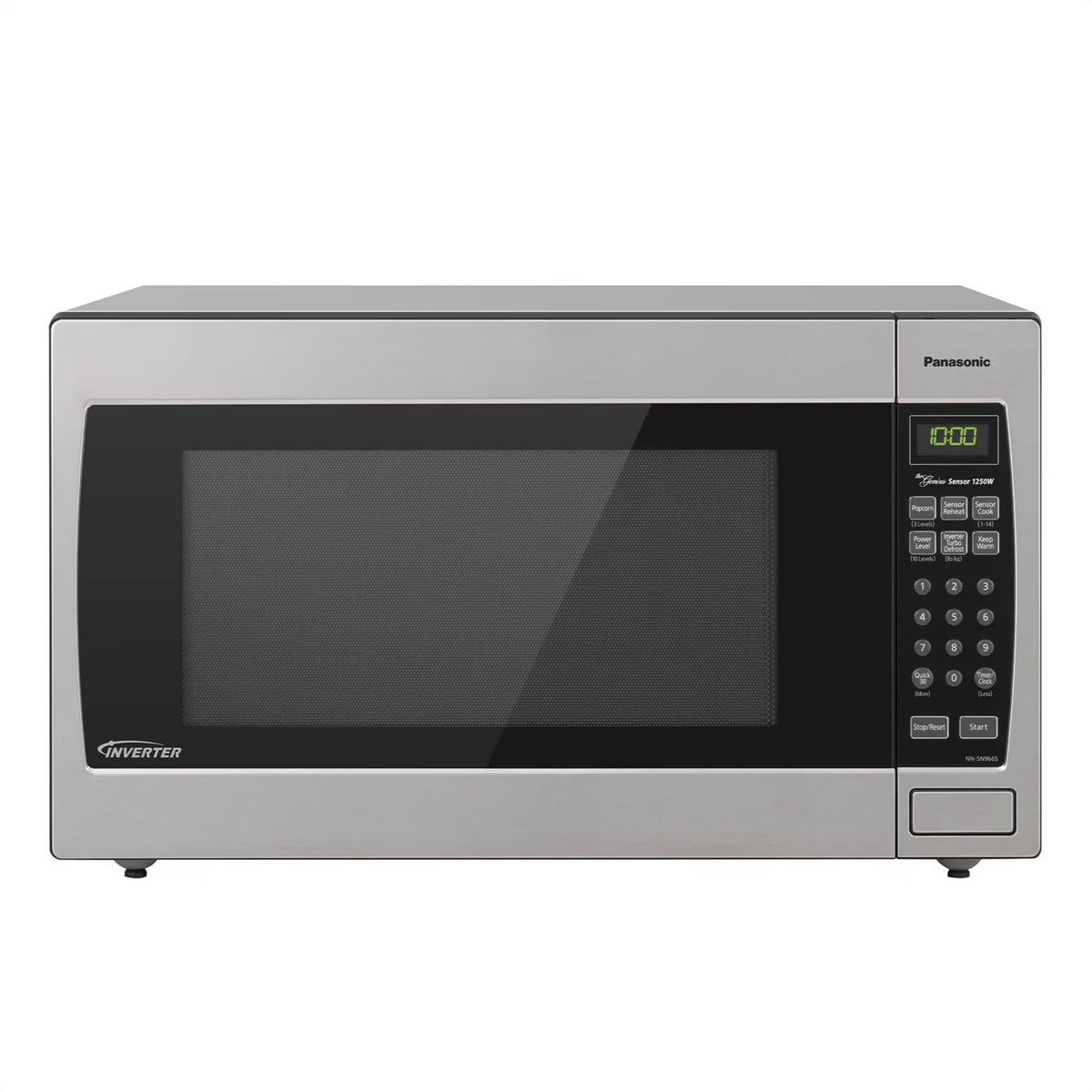 Panasonic 2,2 pi³ 1250 W Micro-ondes de comptoir avec technologie Inverter, Acier inoxydable NN-SN95HS