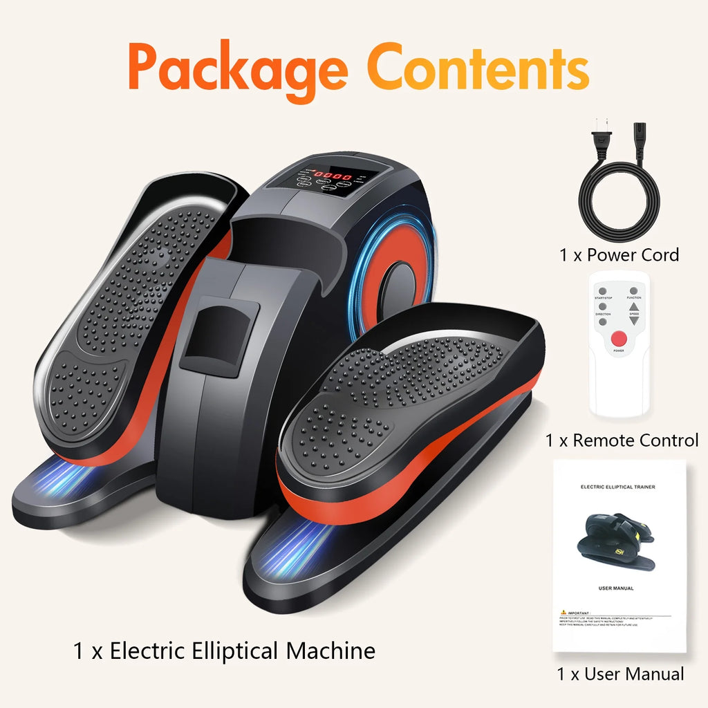 Vélo elliptique de bureau Baokaler, appareil d’exercice électrique pour les jambes assis, pour seniors, 12 vitesses réglables avec télécommande