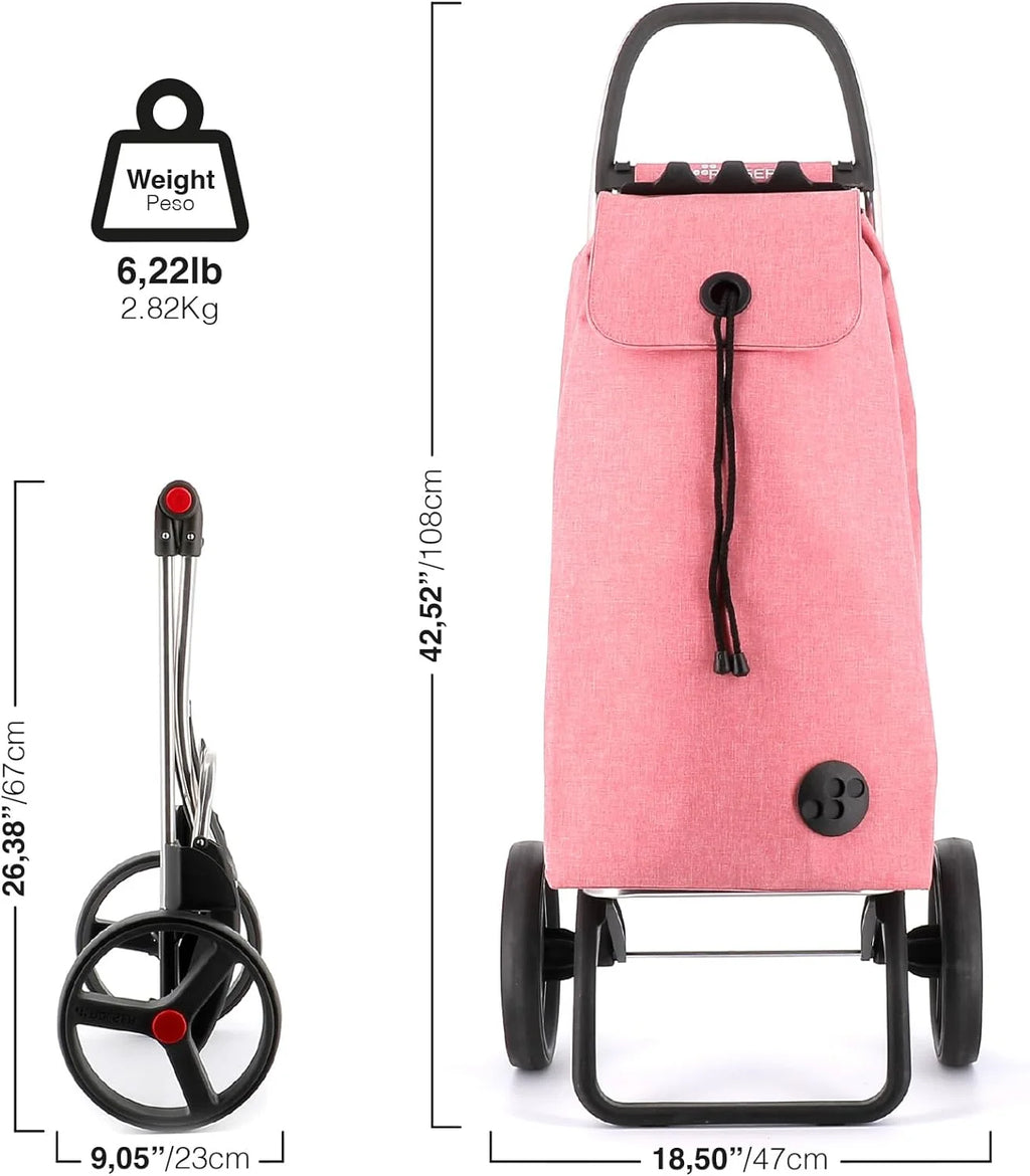 Chariot de courses pliable avec roues | Chariot pliant personnel pour courses | Robuste et portable | Noir