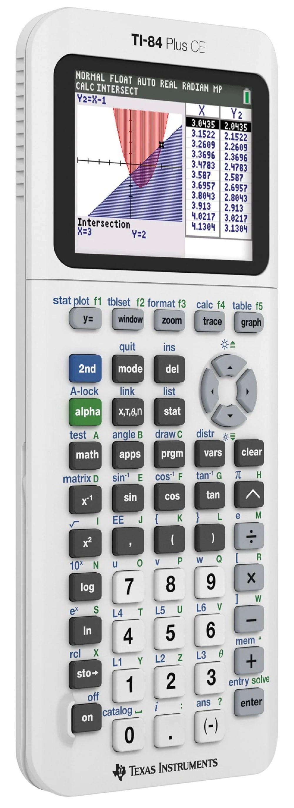 Calculatrice graphique Texas Instruments TI-84 Plus CE, blanche