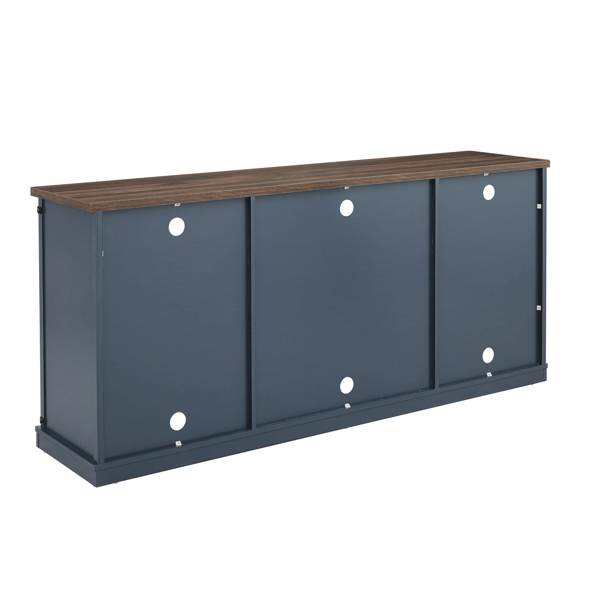 Meuble TV rustique FESTIVO pour téléviseur 75 pouces, centre de divertissement, meuble TV avec porte de grange coulissante, console TV de 68 pouces, meuble multimédia de salon avec étagère réglable - Blanc cassé