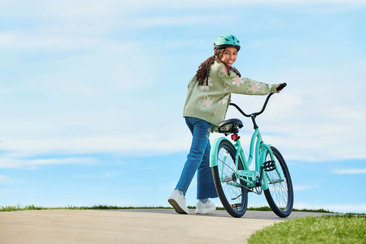 Vélo 24 Concord Pacifica Cruiser, Convient aux cyclistes de 4'6 - 5'6, Adolescent, Unisexe, Vert d'eau
