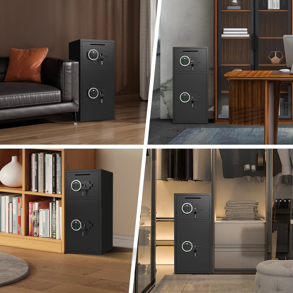 Silkight Safe - Coffre-fort domestique de 6,0 pi³ - Coffre-fort ignifugé à dépôt avec clavier rétroéclairé et système d'alarme pour la sécurité de l'argent à la maison et en entreprise
