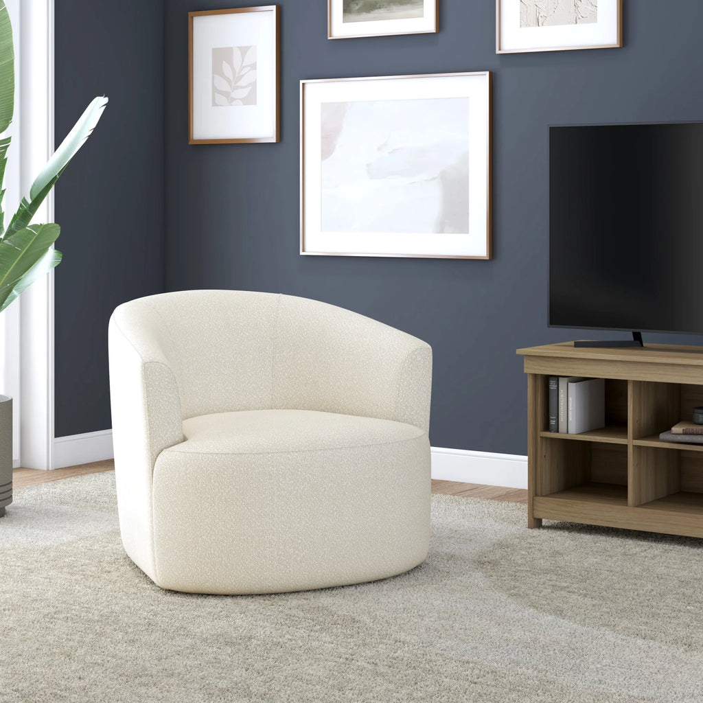 Fauteuil d'appoint pivotant en bouclé Mainstays, taupe