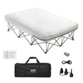 Matelas gonflable Queen avec cadre et pompe intégrée ¨C Matelas gonflable pour 2 personnes pour le camping, supporte 600 lbs ¨C Lit gonflable surélevé pour les invités, les voyages et un usage domestique ¨C Gonflage/dégonflage rapide