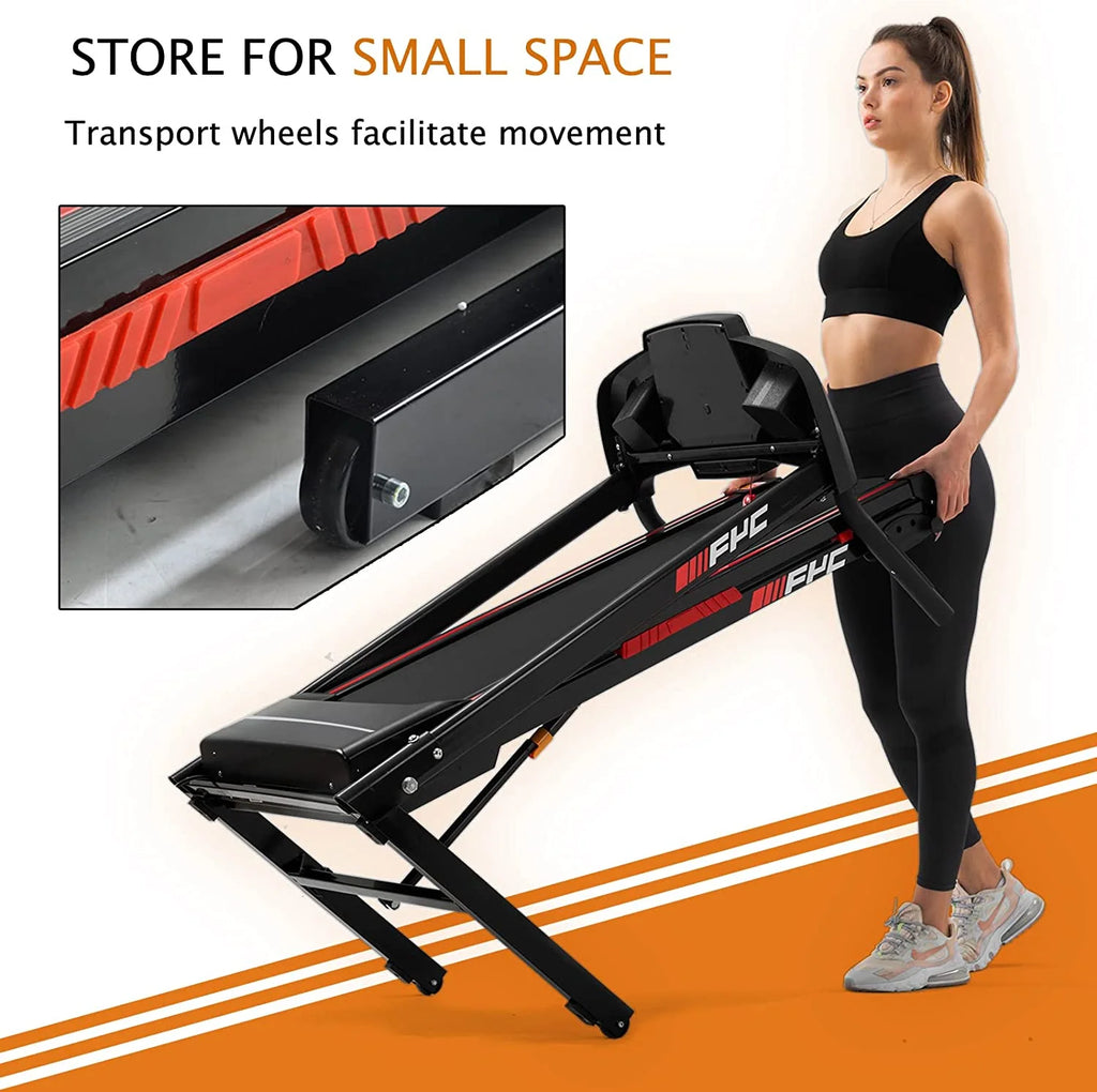Tapis de course pliable pour la maison avec moteur de 3,5 CV, capacité de charge de 330 lb, inclinaison à 3 niveaux, surface de course de 16,5 po, vitesse de 10 mi/h, tapis de course électrique pliable avec application/Bluetooth/inclinaison