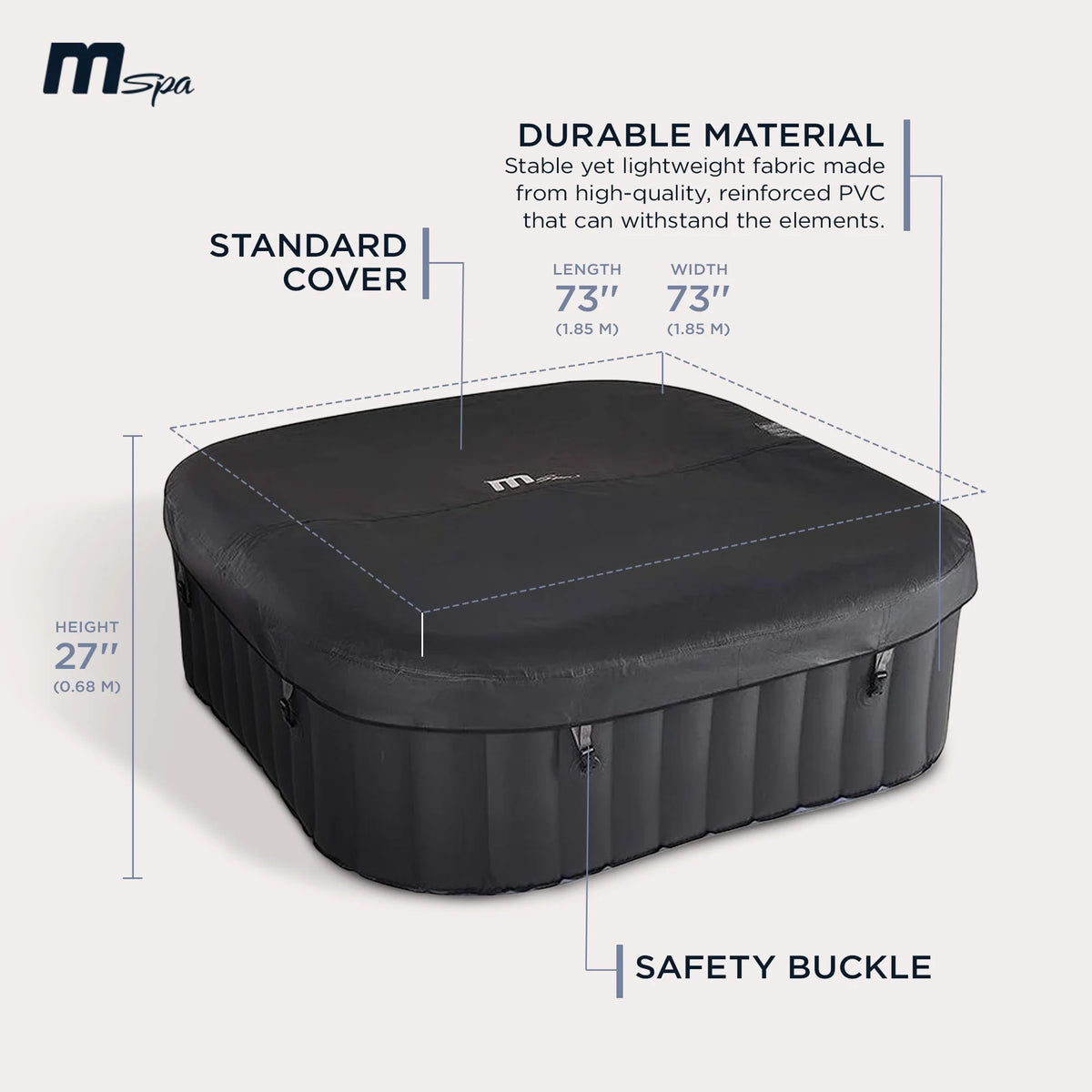 Mspa-USA Spa gonflable carré pour 6 personnes avec système de massage à jets d’air