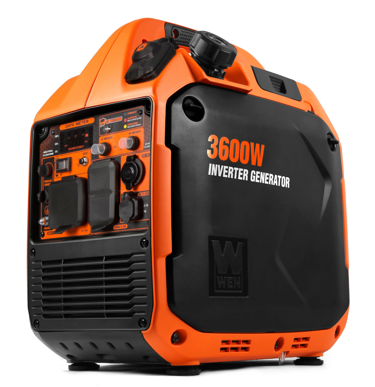 Génératrice portable silencieuse et légère de 3 600 watts, biénergie et prête pour VR, avec inverseur, dispositif d’arrêt du carburant et système de surveillance du CO