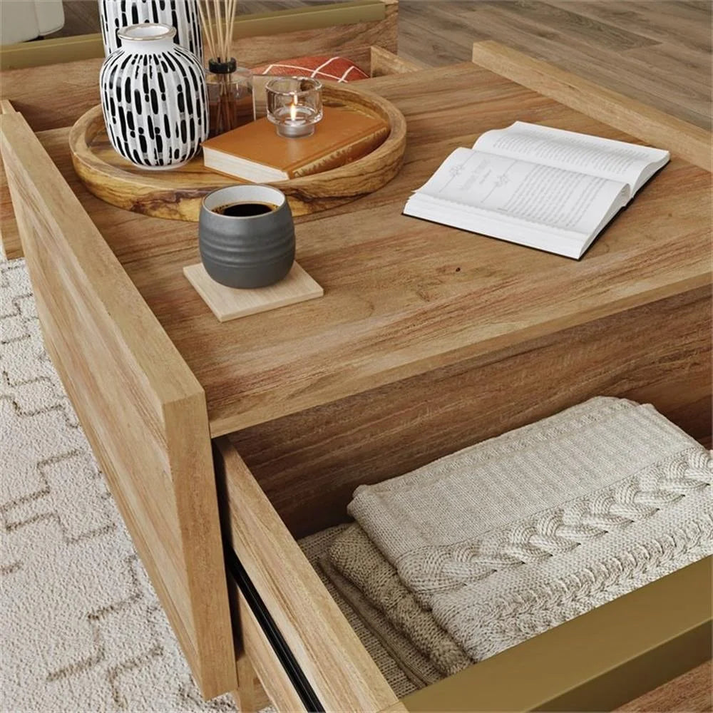 Table basse contemporaine en bois d'ingénierie Pemberly Row marron