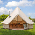LVUYOYO Tente cloche pour le camping, Tente en coton de luxe, Tente en toile style yourte avec conduit de cheminée, Tente cloche en toile d'extérieur pour famille de 4/6/8 personnes Camping 4 saisons