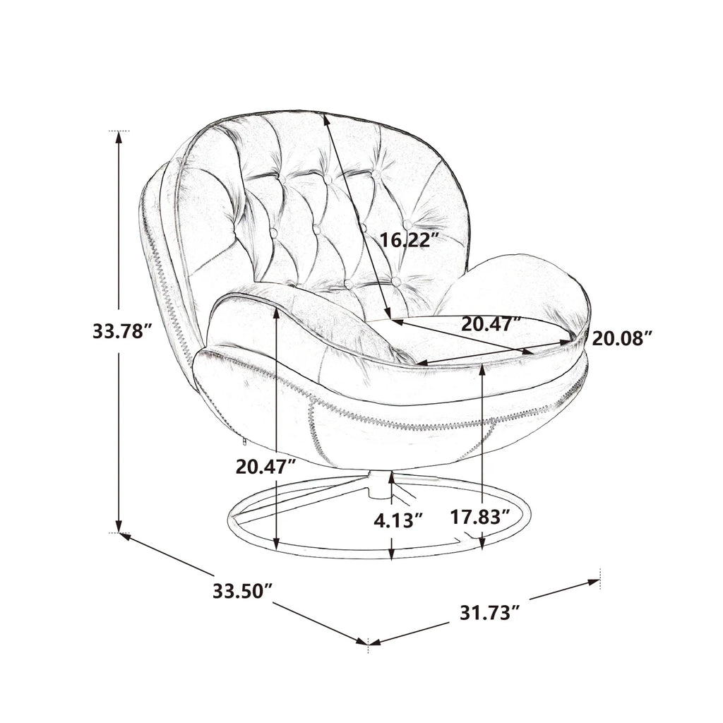 Fauteuil d'appoint pivotant en velours avec pouf, fauteuil méridienne moderne avec structure en métal et repose-pieds, fauteuil confortable pour la lecture, salon, chambre, bureau, bleu