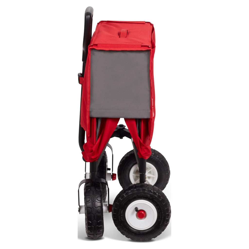Radio Flyer, chariot tout-terrain 3-en-1 EZ Fold avec capote, rouge et gris, pneus gonflables