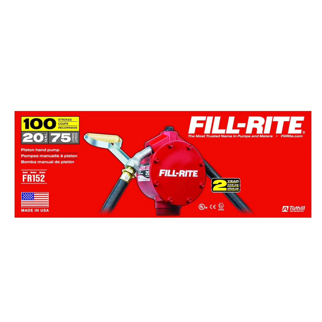 Pompe manuelle à piston Fill-Rite FR152 avec tube télescopique en acier et bec verseur