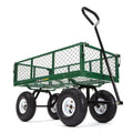 Chariot de jardin en maille d'acier Gorilla Carts GOR400 de 400 lb avec 10 pneus