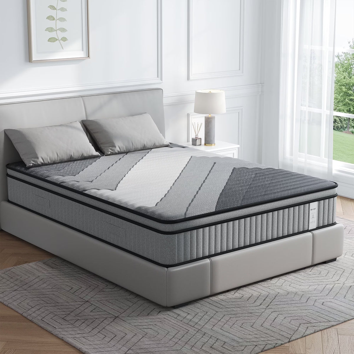 Matelas simple BEHOST de 25,4 cm, matelas écologique en mousse à mémoire de forme certifié CertiPUR-US, matelas hybride simple à ressorts ensachés sans transfert de mouvement