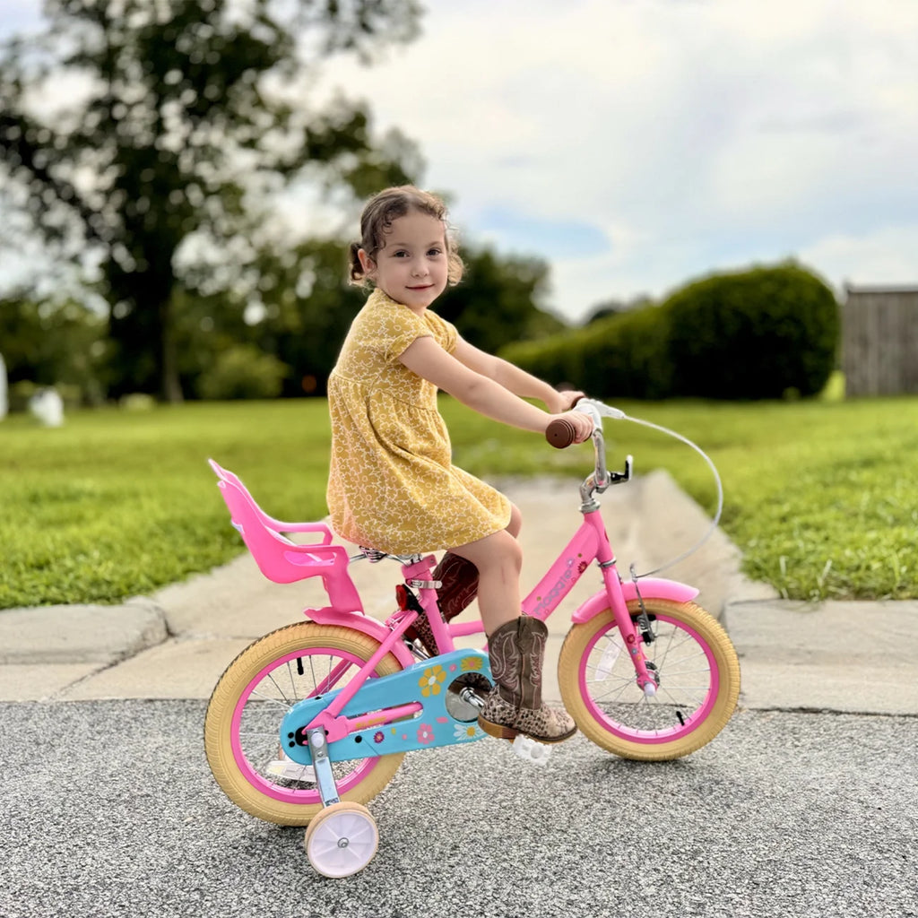 Vélo pour filles Glerc Maggie de 12 pouces pour enfants de 2 à 4 ans, Pêche
