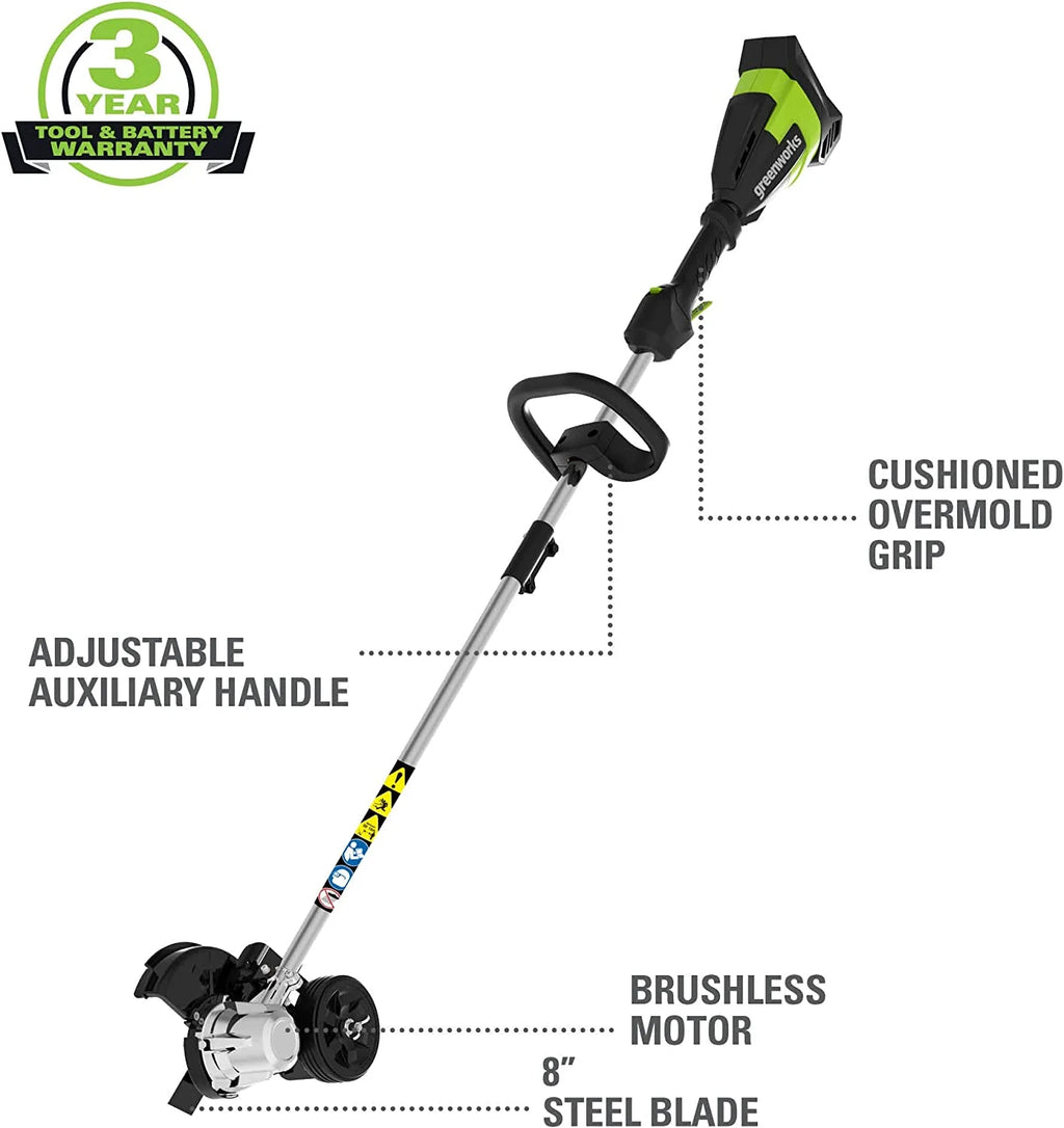 Désherbeur Greenworks 40V 8 sans balais, batterie USB 4,0 Ah et chargeur inclus