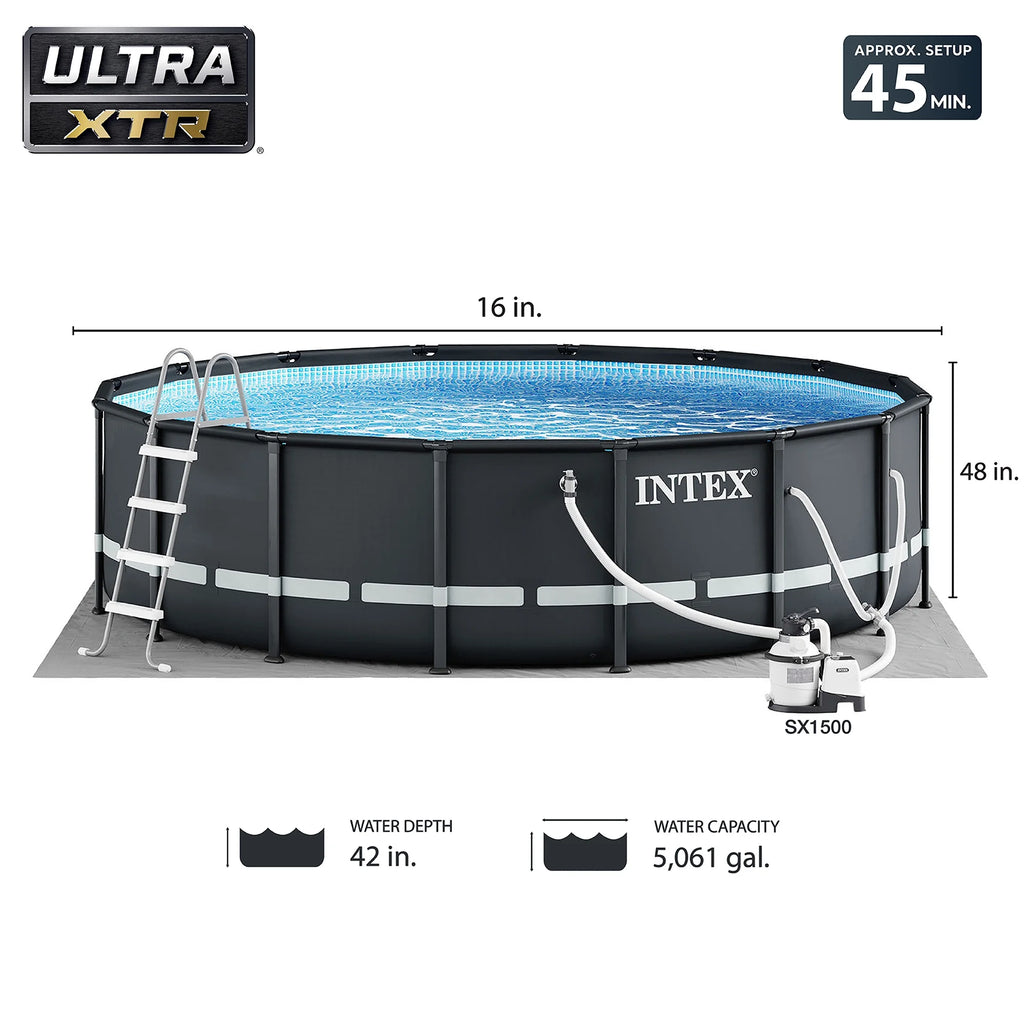Piscine hors sol INTEX Ultra XTR de 16 pi x 48 po, flotteurs (lot de 2) et glacière gonflable
