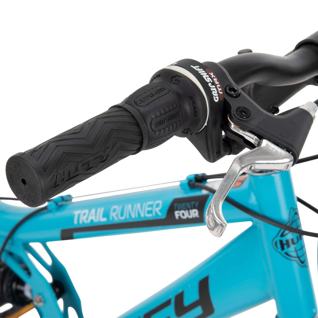 Vélos tout-terrain à suspension intégrale Huffy Trail Runner 24 pour filles, bleu sarcelle