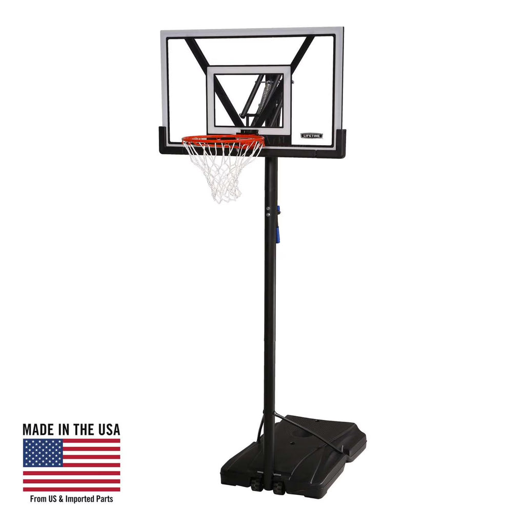 Panier de basket portable incassable Lifetime de 48 pouces avec bras robuste réglable et arceau Slam-It, modèle C 90585 – Jeu en plein air