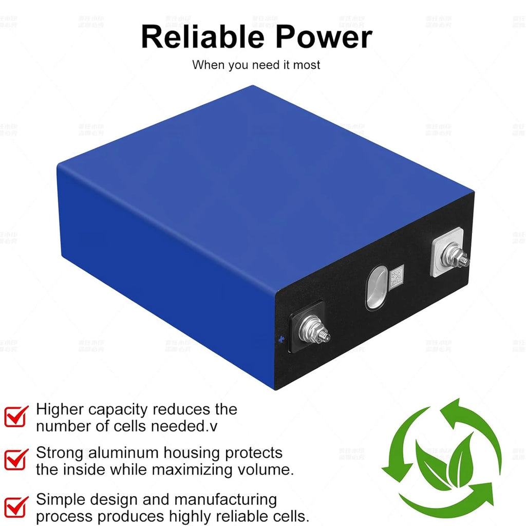 Lot de 4 batteries LiFePO4 de qualité A, 280 Ah, 3,2 V, rechargeables, à décharge profonde, avec écrous et barres omnibus, 8 000 à 10 000 cycles de vie, batteries de remplacement pour systèmes solaires, voitures et camping-cars