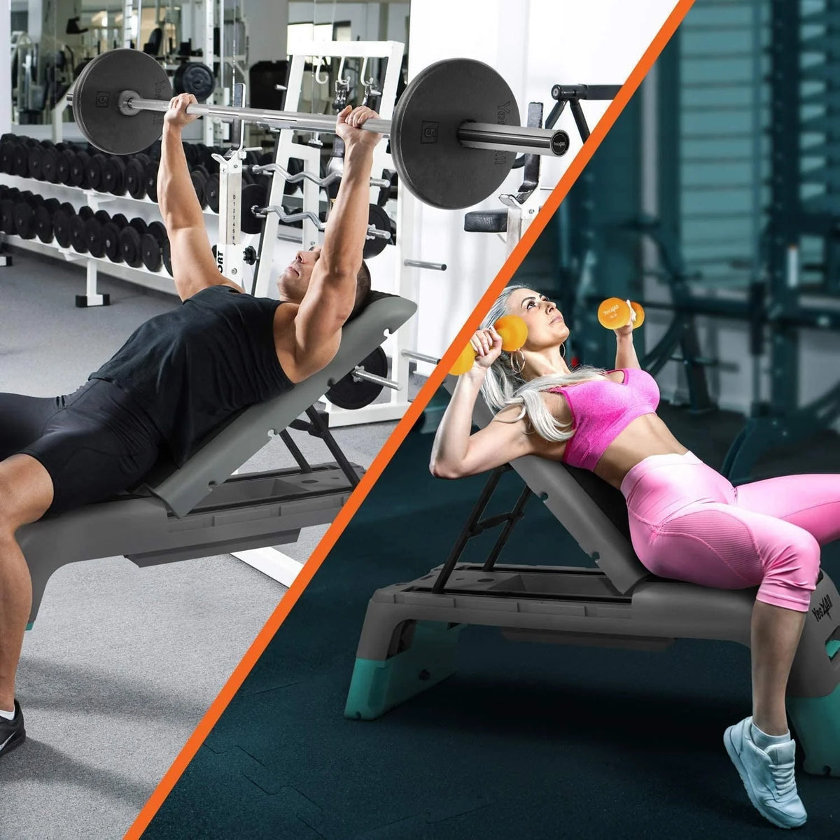 Plateforme de step et de fitness aérobique multifonctionnelle Yes4All, bleue et grise