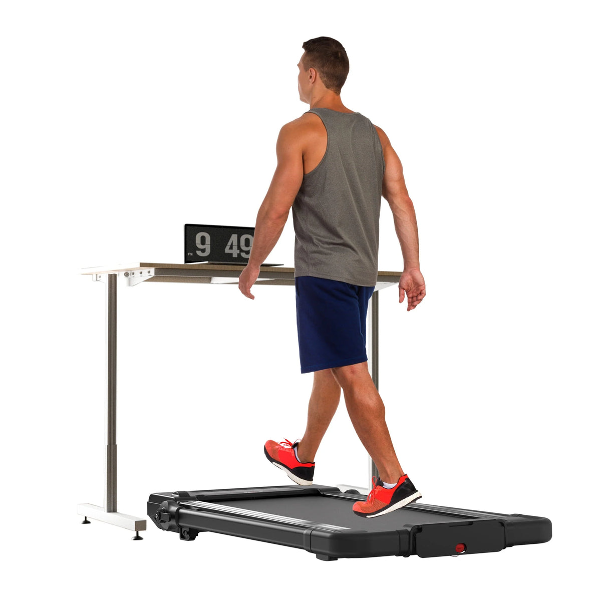 Relife Sports Tapis de course sous bureau 2 en 1 avec inclinaison Tapis de marche portable ,0,5-4mph, Noir