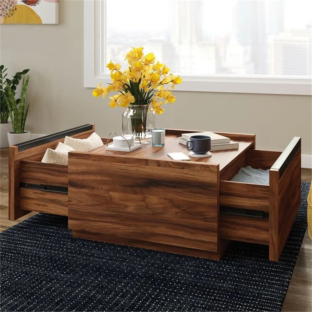 Table basse contemporaine en bois d'ingénierie Pemberly Row marron